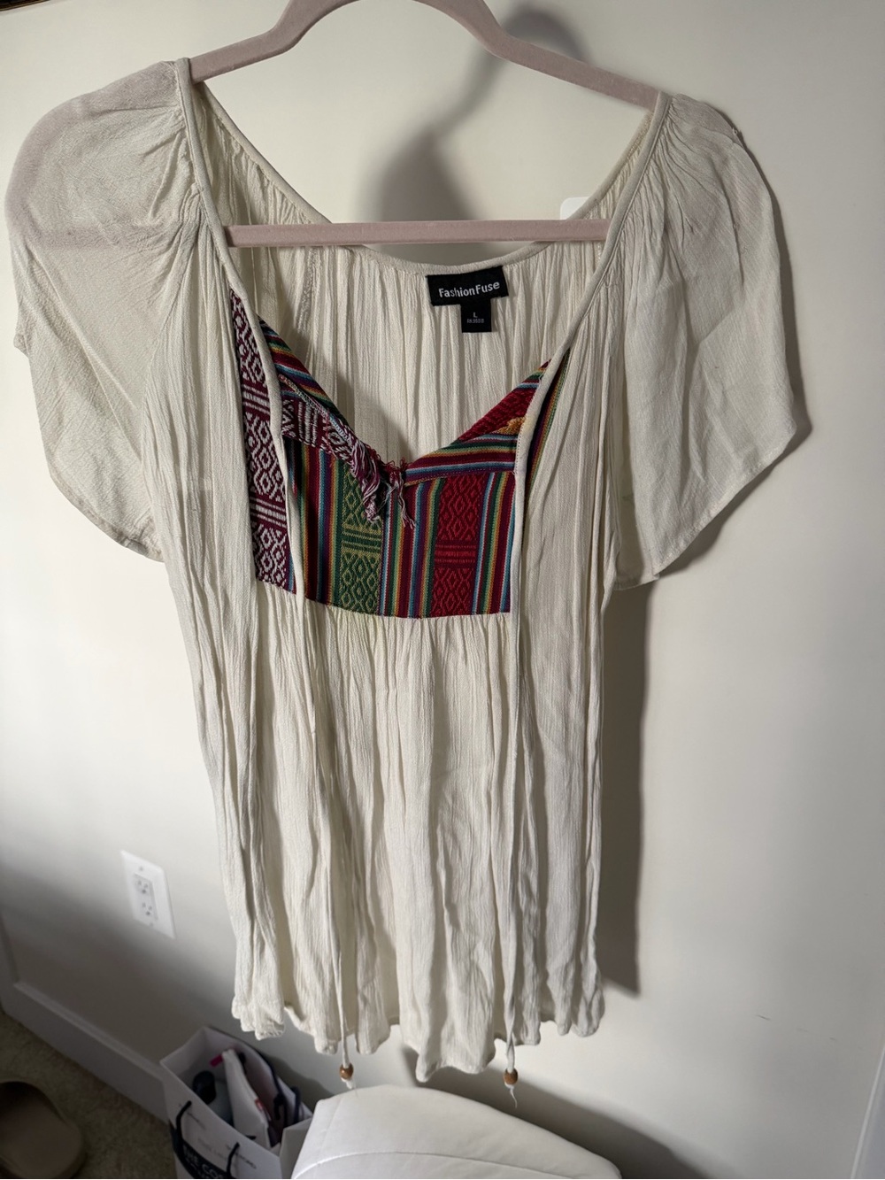Fashion Fuse Boho Peasant Blouse in size L